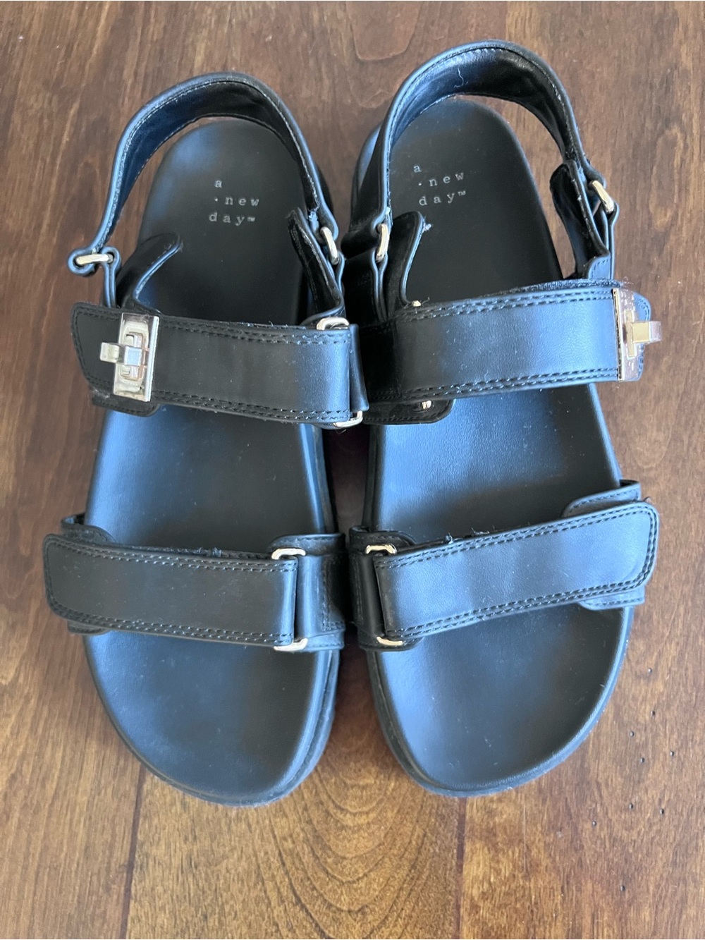 A New Day Black Buckle Sandals